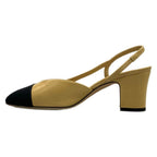 Chanel Sandals 35 C Beige Black Leather — view 3