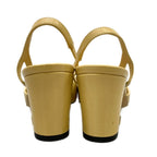 Chanel Sandals 35 C Beige Black Leather — view 6