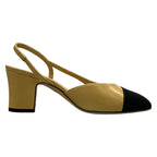 Chanel Sandals 35 C Beige Black Leather — view 2