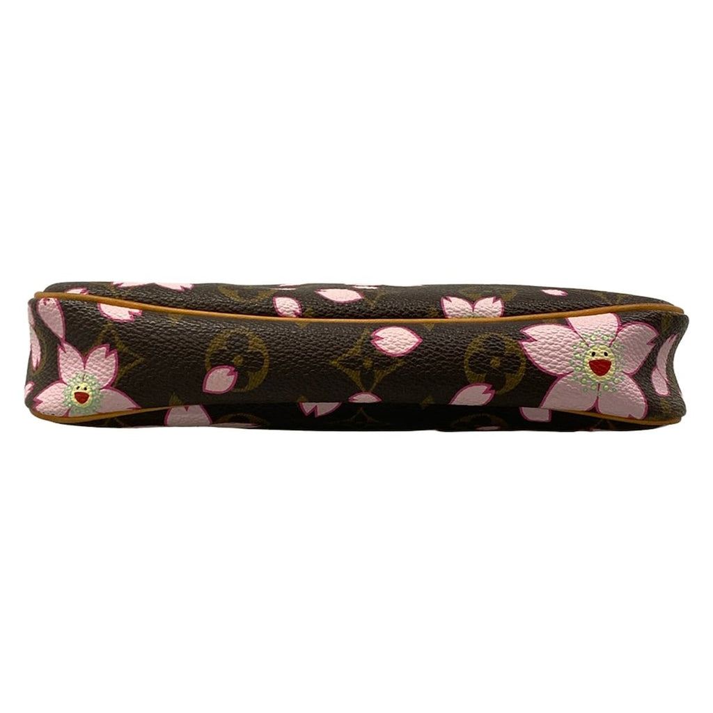 Louis Vuitton Handbag Monogram Cherry Blossom Pochette Brown Leather — view 5