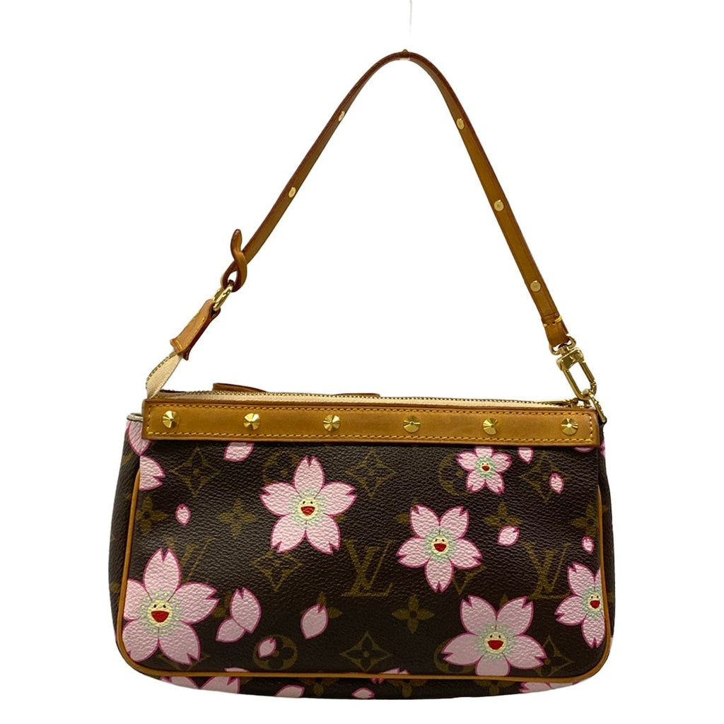 Louis Vuitton Handbag Monogram Cherry Blossom Pochette Brown Leather — view 3