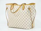 Louis Vuitton LV Neverfull MM Damier Azur Shoulder Bag Tote White Gray — view 2