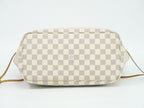 Louis Vuitton LV Neverfull MM Damier Azur Shoulder Bag Tote White Gray — view 3