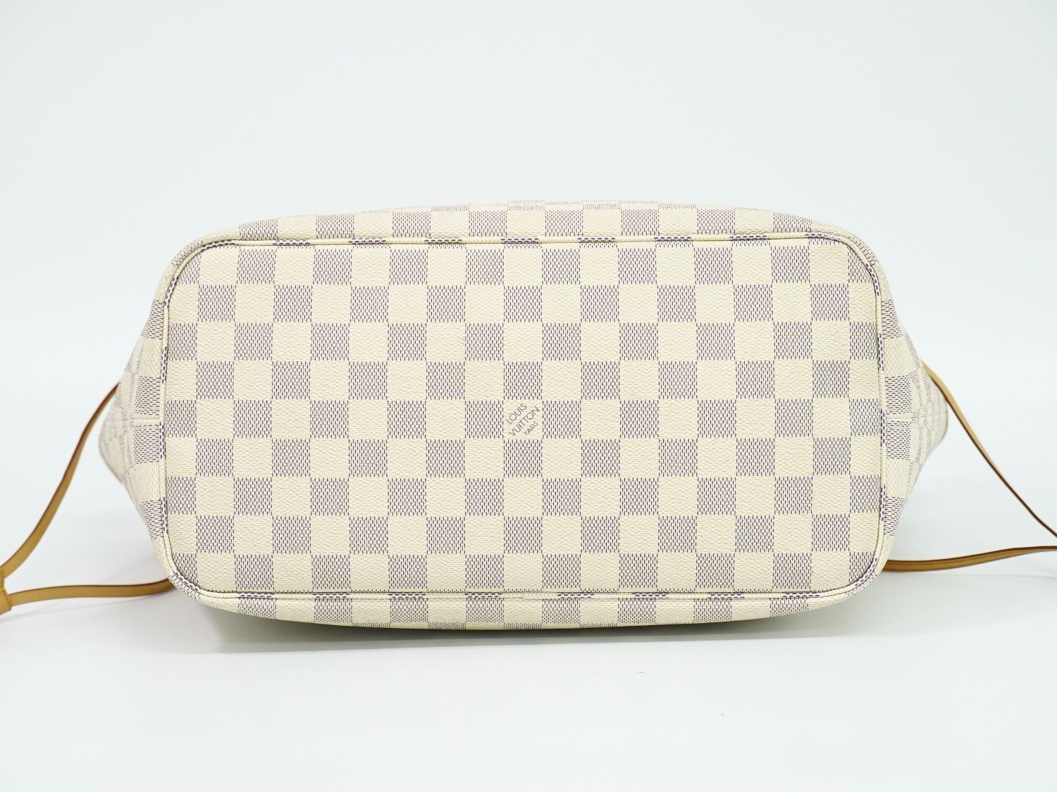 Louis Vuitton LV Neverfull MM Damier Azur Shoulder Bag Tote White Gray — view 3