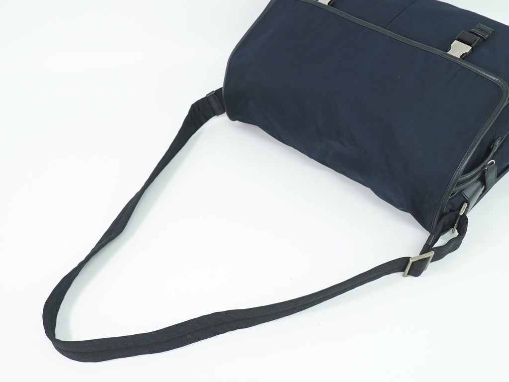 Prada Nylon Messenger Bag Pochette Navy — view 4