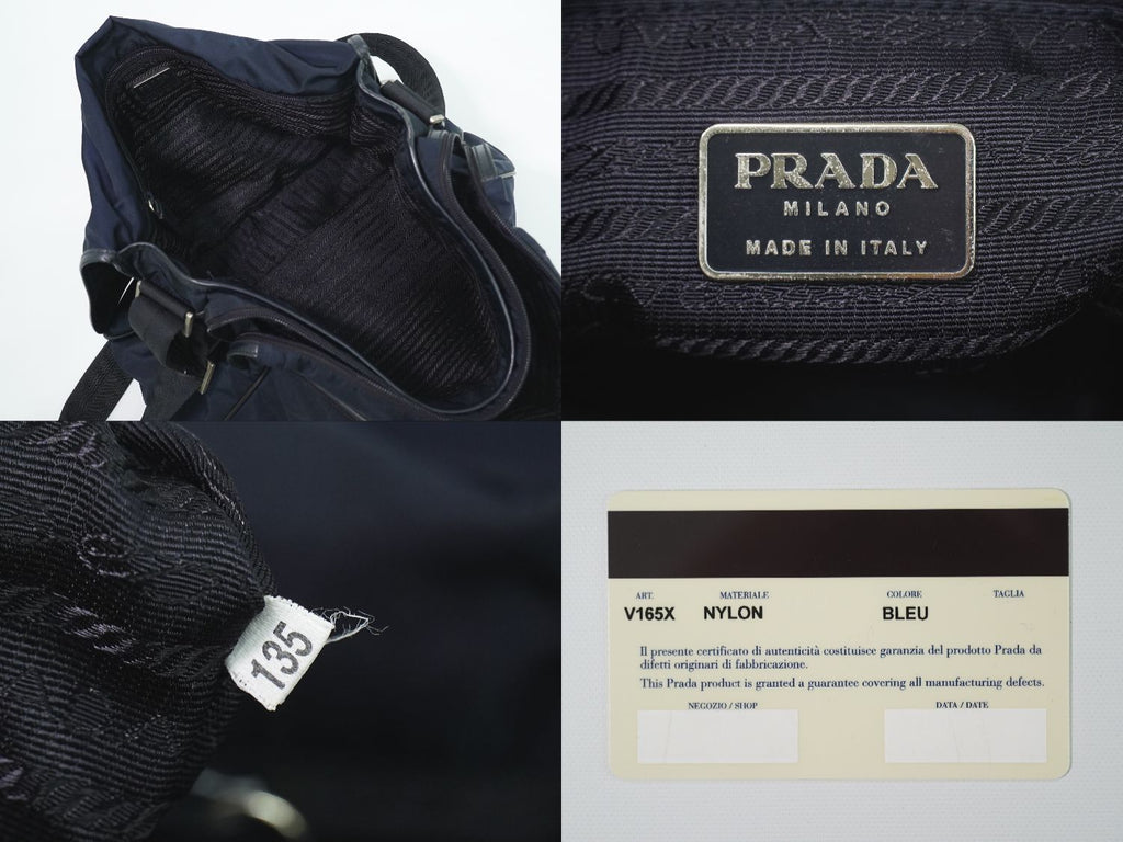 Prada Nylon Messenger Bag Pochette Navy — view 9