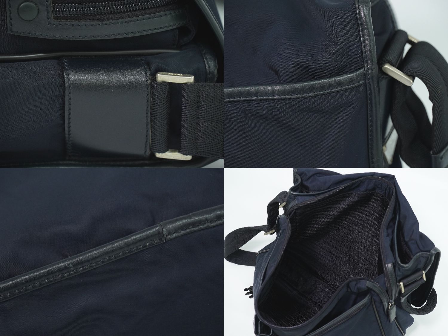 Prada Nylon Messenger Bag Pochette Navy — view 8