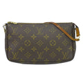 Louis Vuitton LV Pochette Monogram Pouch Handbag Brown