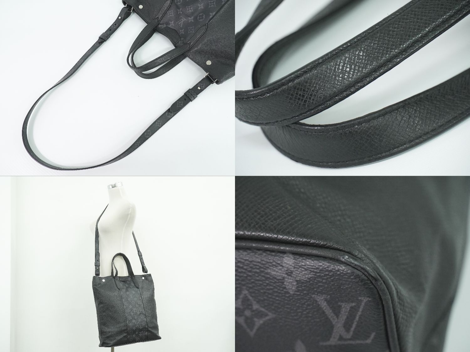 Louis Vuitton LV City Tote Taigarama Monogram Eclipse 2-Way Black Gray — view 6