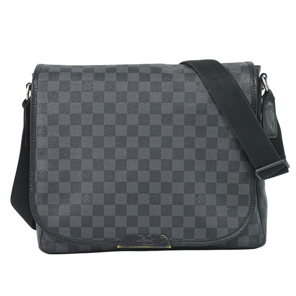 Louis Vuitton LV Daniel MM Damier Graphite Shoulder Bag Black Gray