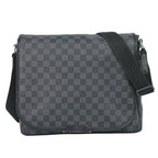 Louis Vuitton LV Daniel MM Damier Graphite Shoulder Bag Black Gray