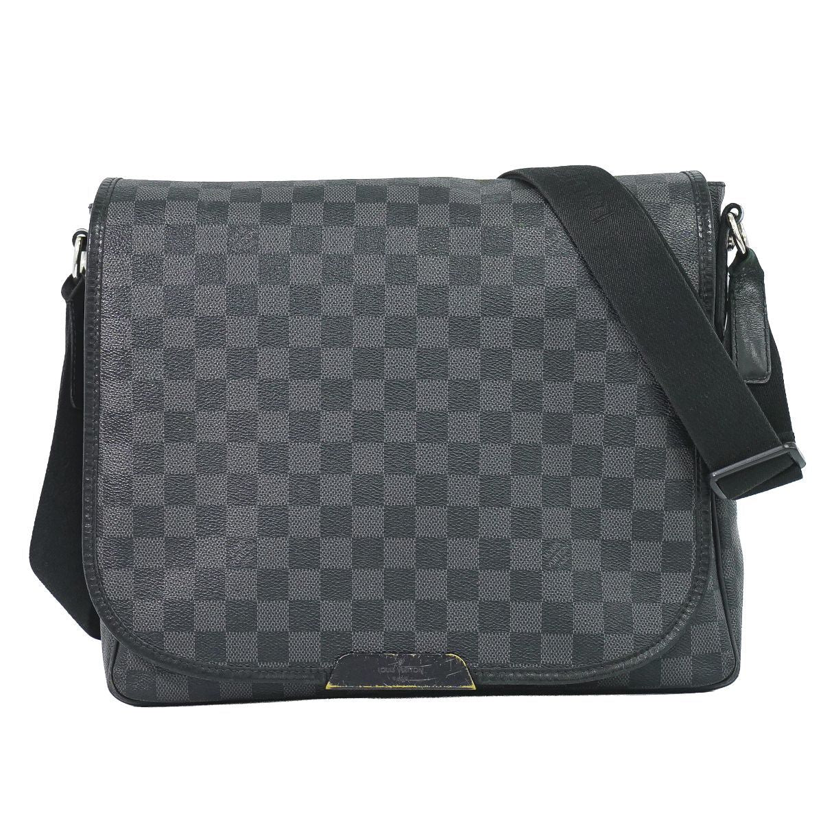 Louis Vuitton LV Daniel MM Damier Graphite Shoulder Bag Black Gray