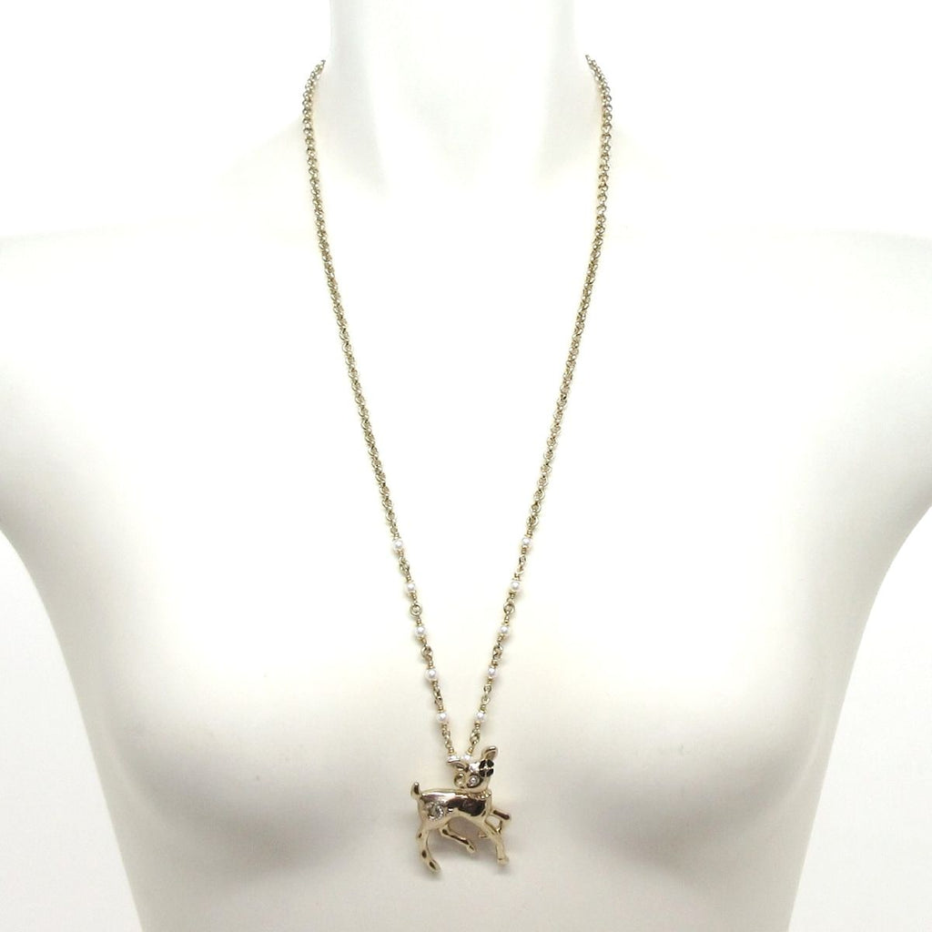 Chanel Necklace Gold Black Deer — view 2