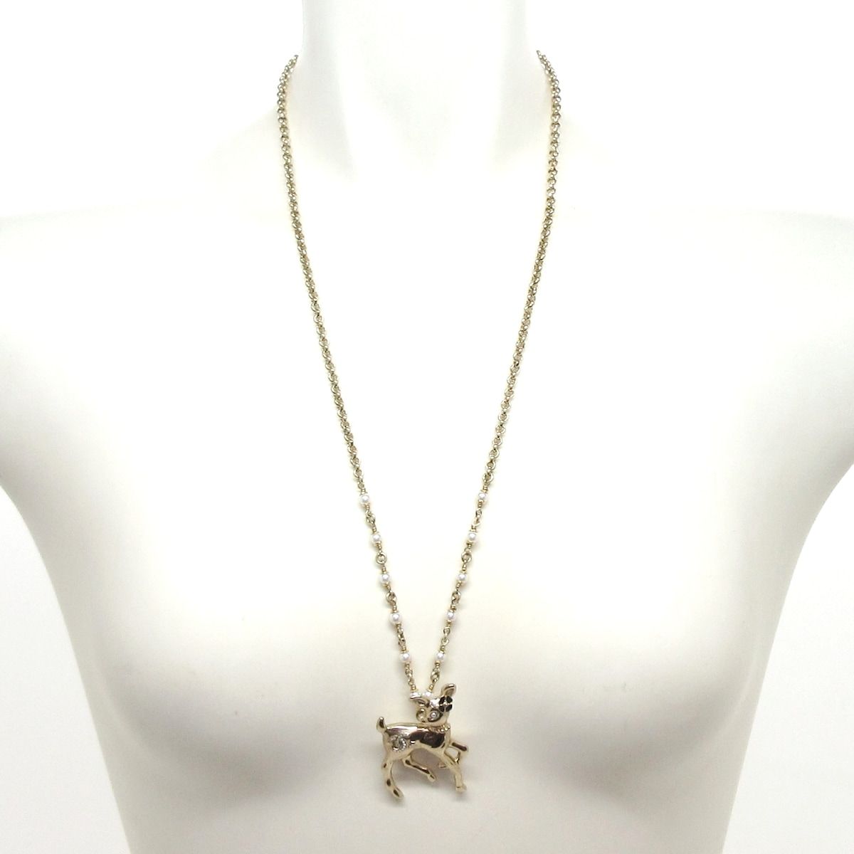 Chanel Necklace Gold Black Deer — view 2