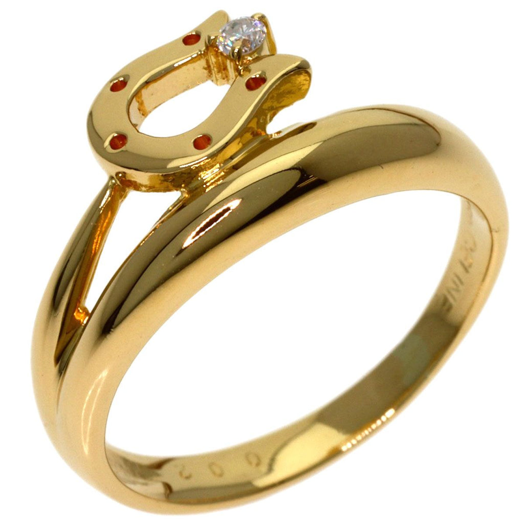 Celine Horse Shoe Diamond Ring 18k Yellow Gold — view 2