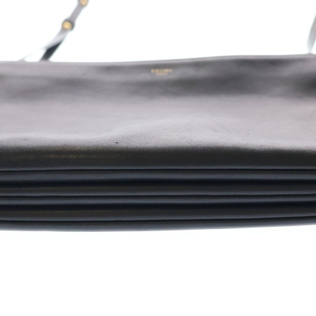 Celine Trio Shoulder Bag Black Leather Gold — view 4