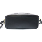 Prada Embossed Logo Shoulder Bag Black Leather Gold — view 4