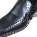 Prada Square Toe Business Shoes Loafers Leather Black — view 6
