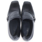 Prada Square Toe Business Shoes Loafers Leather Black — view 4