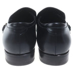 Prada Square Toe Business Shoes Loafers Leather Black — view 3