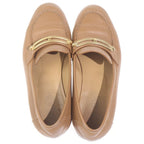 Hermes Moccasins Colette Leather Low Cut Shoes Loafers Gold Brown — view 4