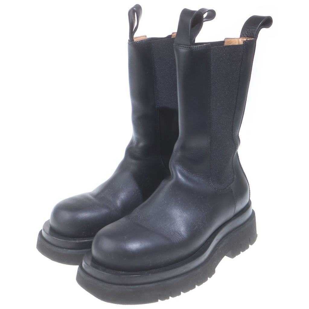 Bottega Veneta Lug Boots Side Gore Thick Sole Long Shoes Black — view 2