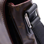 Louis Vuitton Monogram Macassar Clarence Shoulder Bag Brown Leather Silver — view 6