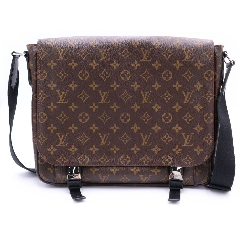Louis Vuitton Monogram Macassar Clarence Shoulder Bag Brown Leather Silver