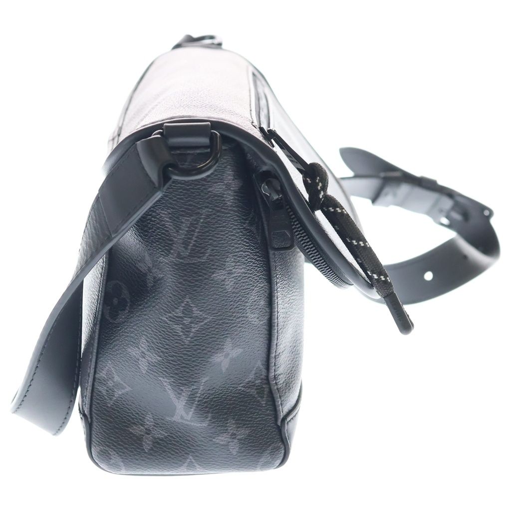 Louis Vuitton Monogram Eclipse Pulse Messenger Shoulder Bag Black Gray Leather — view 3