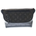 Louis Vuitton Monogram Eclipse Pulse Messenger Shoulder Bag Black Gray Leather