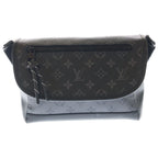 Louis Vuitton Monogram Eclipse Pulse Messenger Shoulder Bag Black Gray Leather
