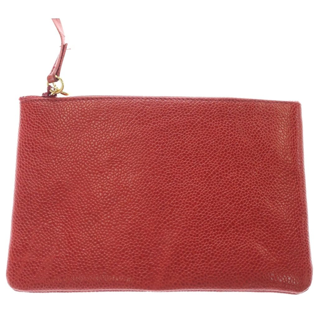 Chanel Chain Shoulder Bag Triple Coco Bag Red Caviar Leather Gold — view 8