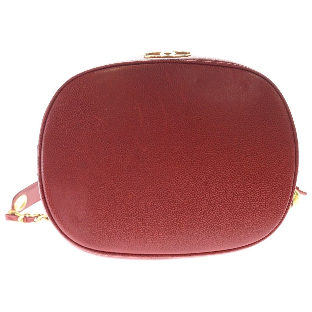 Chanel Chain Shoulder Bag Triple Coco Bag Red Caviar Leather Gold — view 4