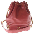 Chanel Chain Shoulder Bag Triple Coco Bag Red Caviar Leather Gold — view 2