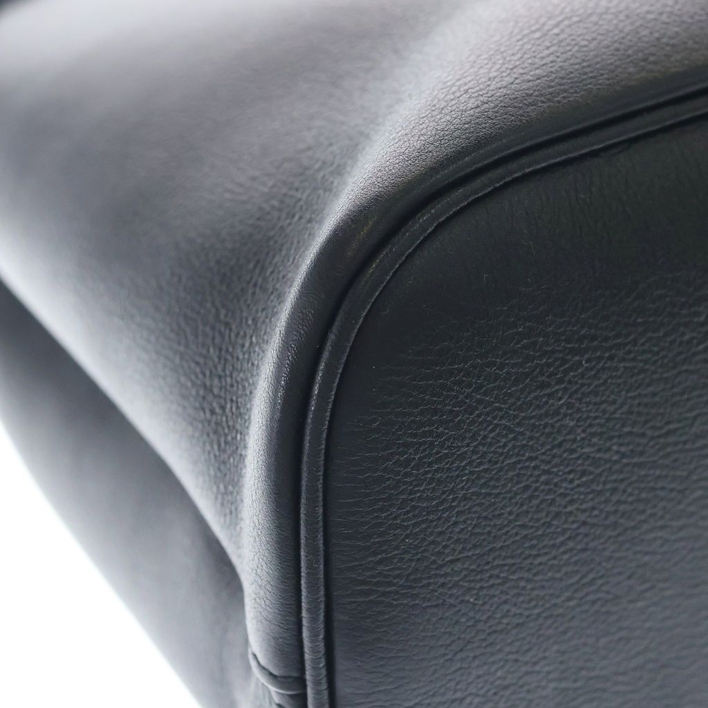 Prada 2-Way Shoulder Bag Black Soft Gray Leather Gold — view 5