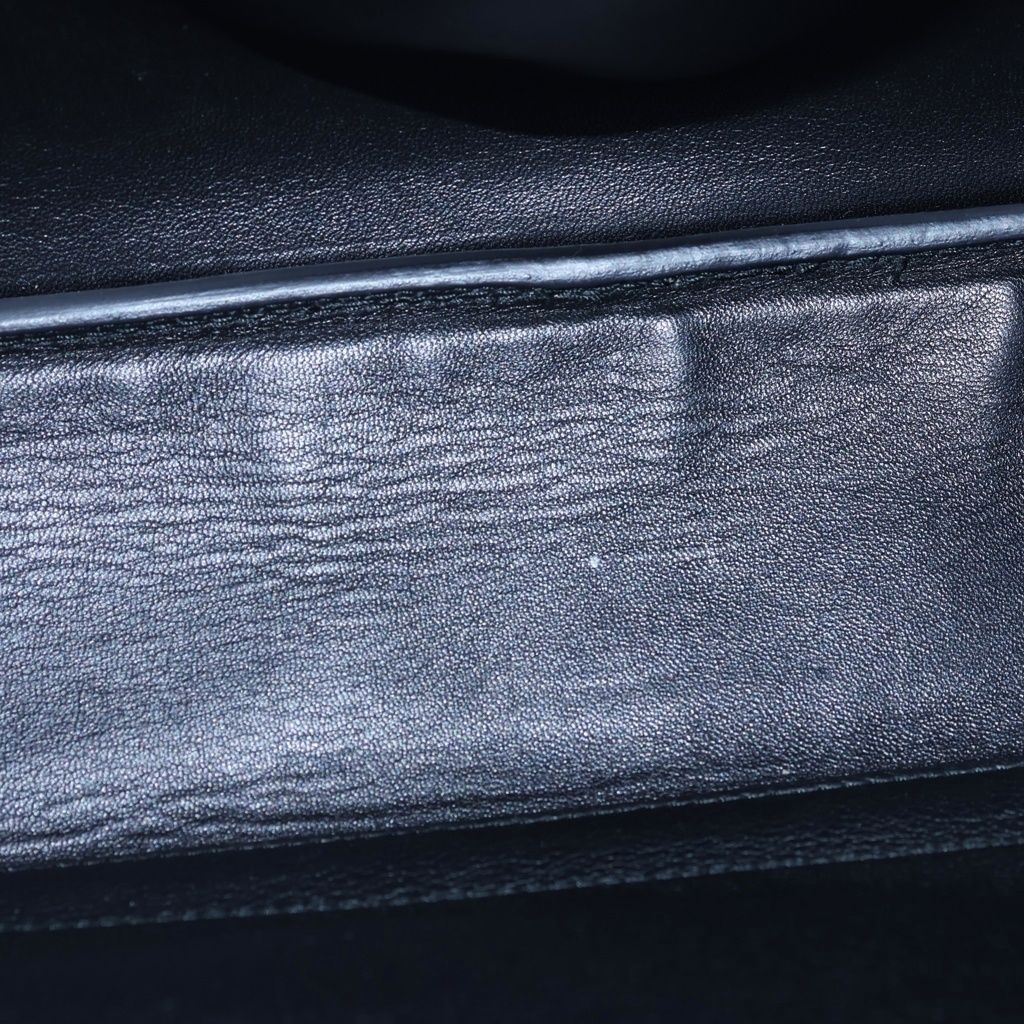 Prada 2-Way Shoulder Bag Black Soft Gray Leather Gold — view 7