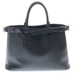 Prada 2-Way Shoulder Bag Black Soft Gray Leather Gold — view 2
