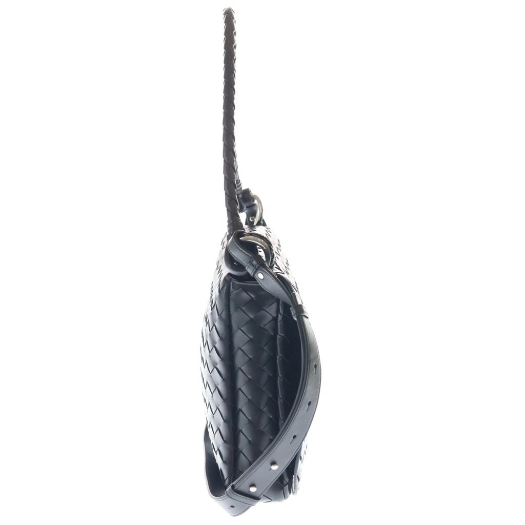 Bottega Veneta Small Swing Messenger Shoulder Bag Black Leather Silver — view 3