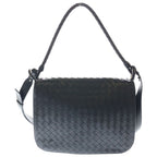 Bottega Veneta Small Swing Messenger Shoulder Bag Black Leather Silver