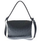 Bottega Veneta Small Swing Messenger Shoulder Bag Black Leather Silver — view 2