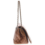 Chanel CC Logo Fringe Chain Shoulder Flap Bag Handbag Brown Leather Silver — view 3
