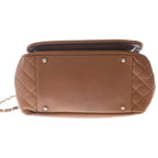 Chanel CC Logo Fringe Chain Shoulder Flap Bag Handbag Brown Leather Silver — view 4
