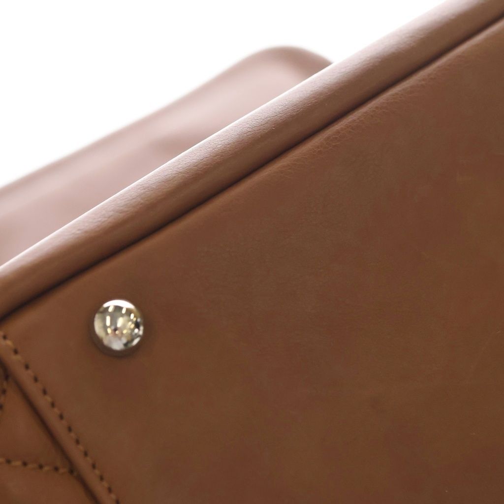 Chanel CC Logo Fringe Chain Shoulder Flap Bag Handbag Brown Leather Silver — view 6