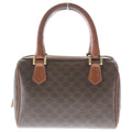 Celine Macadam 2-Way Mini Boston Bag Brown Leather Gold
