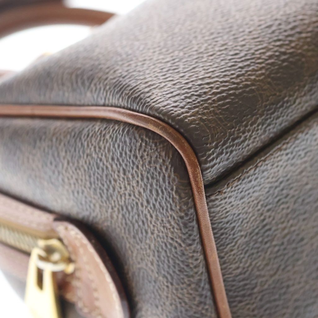 Celine Macadam 2-Way Mini Boston Bag Brown Leather Gold — view 5