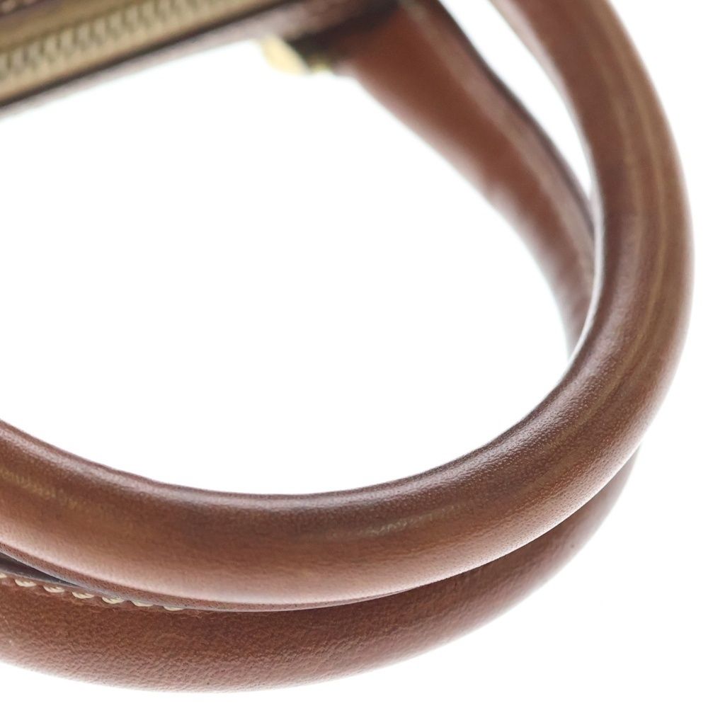 Celine Macadam 2-Way Mini Boston Bag Brown Leather Gold — view 6