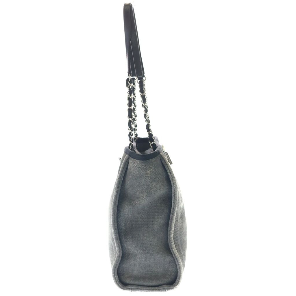 Chanel Deauville PM Gray Canvas Card Handbag — view 3