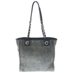 Chanel Deauville PM Gray Canvas Card Handbag — view 2