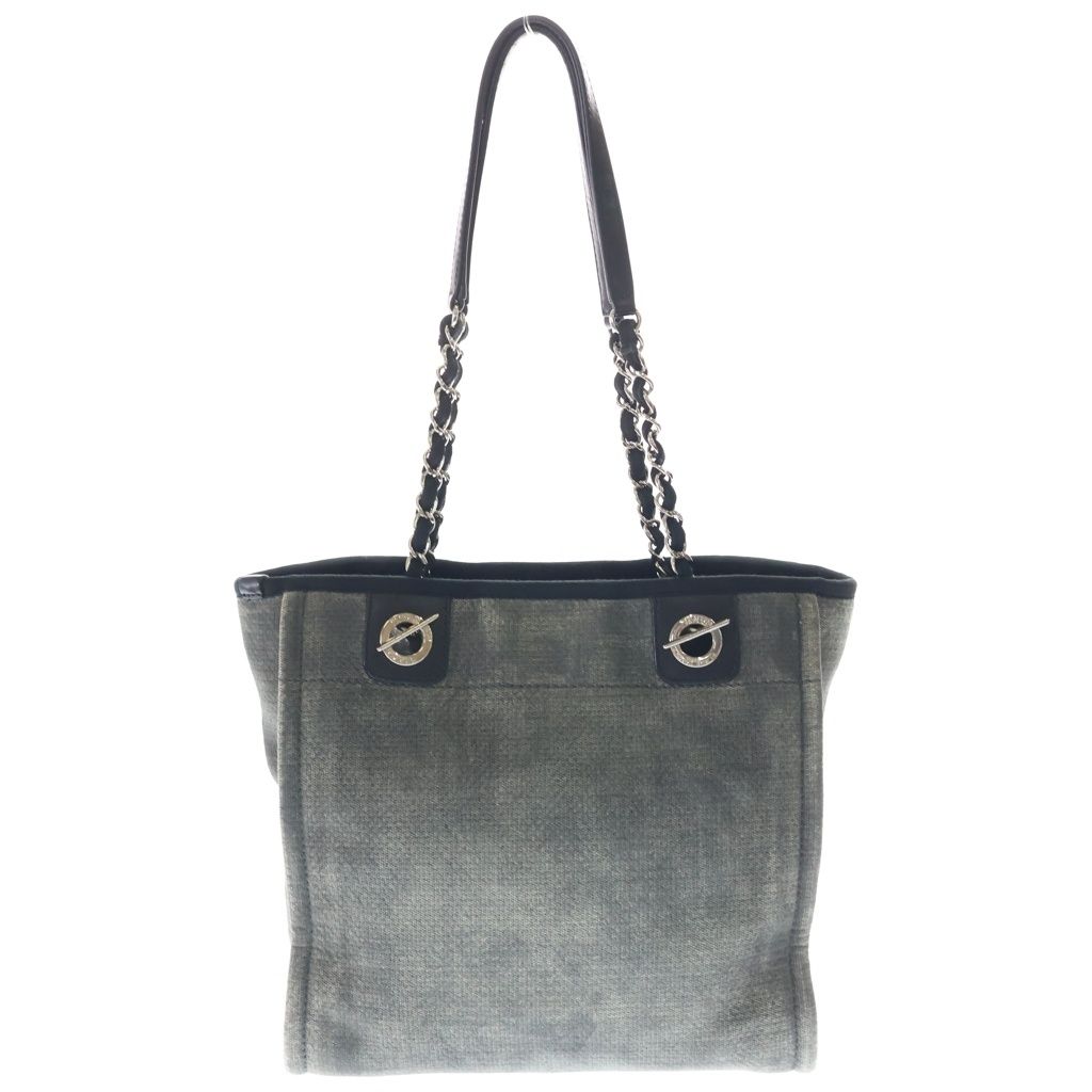 Chanel Deauville PM Gray Canvas Card Handbag — view 2