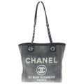 Chanel Deauville PM Gray Canvas Card Handbag